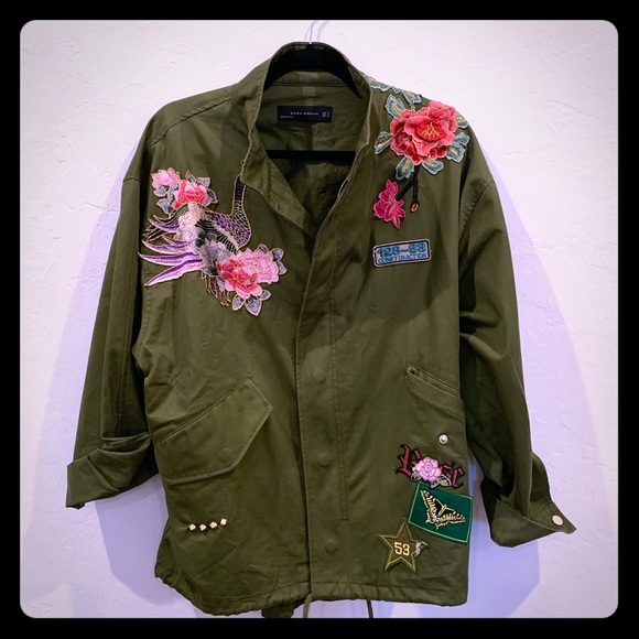 Zara Rose Peacock Patch Parka Utility 